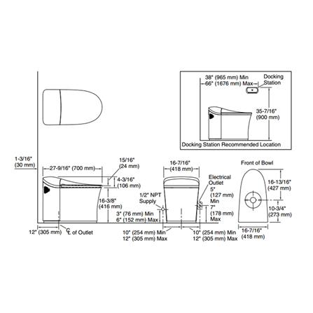 สุขภัณฑ์อัตโนมัติ KOHLER K-77795X-EXSG-0 3/3.8L_1