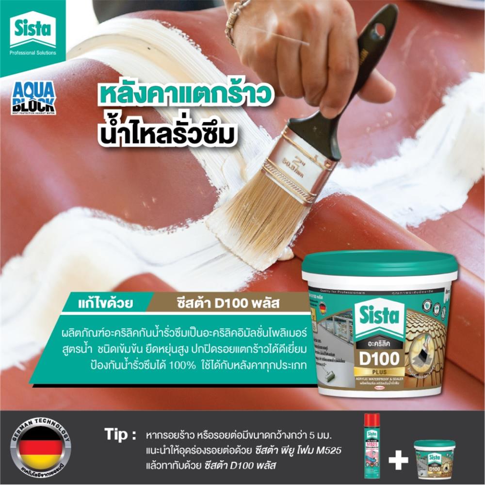 อะคริลิกกันซึม SISTA D100 PLUS 4 กก. สีขาว