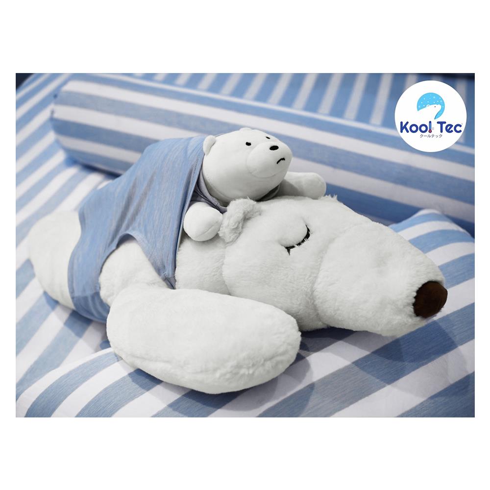 ชุดผ้าปูที่นอน 6 ฟุต 5 ชิ้น KOOLTEC COOLING STRIPE สีฟ้า