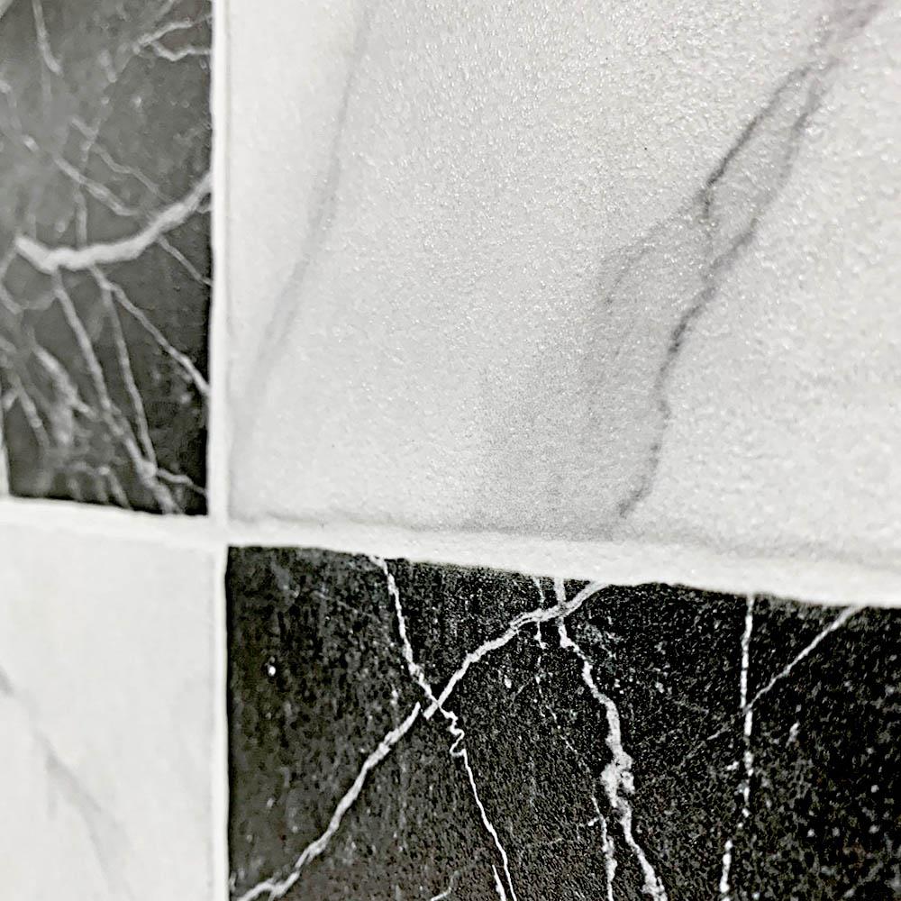 กระเบื้องพื้นพอร์ซเลน  16x16 นิ้ว COTTO มาริโอ้มาร์เบิ้ล ขาว-ดำ ExC PM