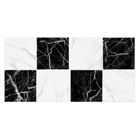 กระเบื้องพื้นพอร์ซเลน  16x16 นิ้ว COTTO มาริโอ้มาร์เบิ้ล ขาว-ดำ ExC PM_2