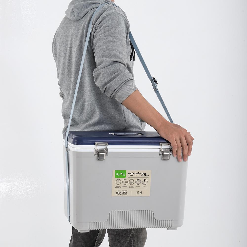 กระติกน้ำแข็ง SPRING 28 ลิตร สีเทา/น้ำเงิน