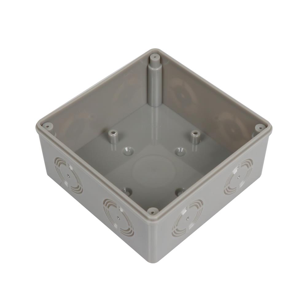 กล่องพลาสติกกันน้ำ ฝาใส ELECKTA 4x4 นิ้ว สีเทา