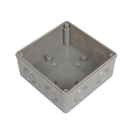 กล่องพลาสติกกันน้ำ ฝาใส ELECKTA 4x4 นิ้ว สีเทา