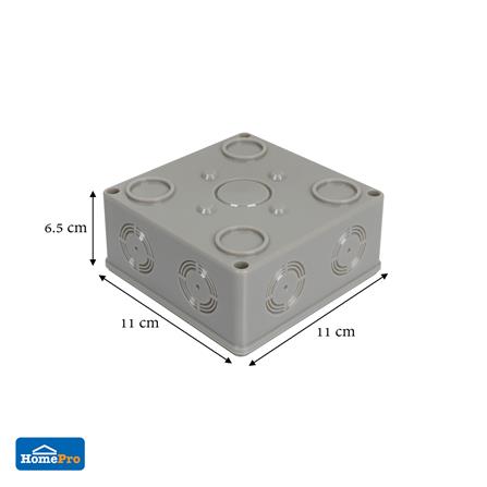 กล่องพลาสติกกันน้ำ ฝาใส ELECKTA 4x4 นิ้ว สีเทา_4