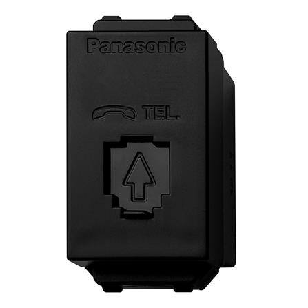 เต้ารับโทรศัพท์ PANASONIC 6P/4C WEGN2164 สีดำ_0