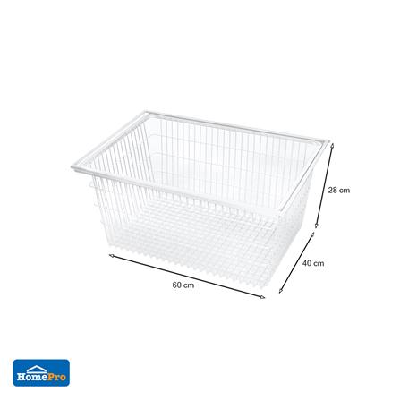 ตะกร้าทรงลึกพร้อมเฟรม STACKO FLEXI 60x40x28 ซม. สีขาว_7