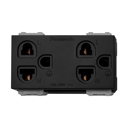 เต้ารับคู่ 3 ขา PANASONIC WEGN15929 B สีดำ_0