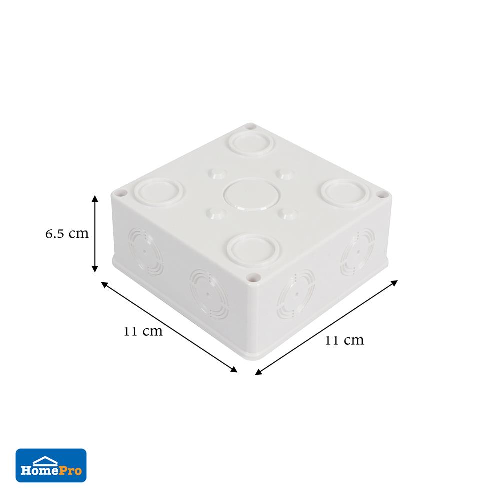 กล่องพลาสติกกันน้ำ ฝาใส ELECKTA 4x4 นิ้ว สีขาว