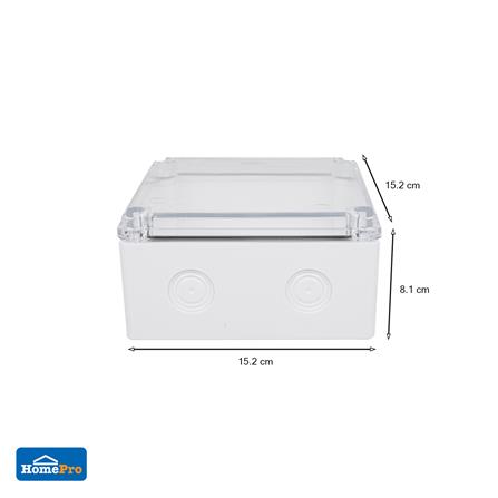 กล่องพลาสติกกันน้ำ ฝาใส ELEKTRA 6x6 นิ้ว สีขาว_3