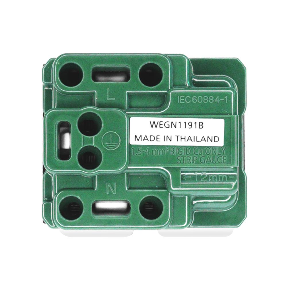 เต้ารับเดี่ยว 3 ขา มีกราวด์ PANASONIC WEGN 1191 สีดำ