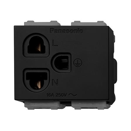 เต้ารับเดี่ยว 3 ขา มีกราวด์ PANASONIC WEGN 1191 สีดำ