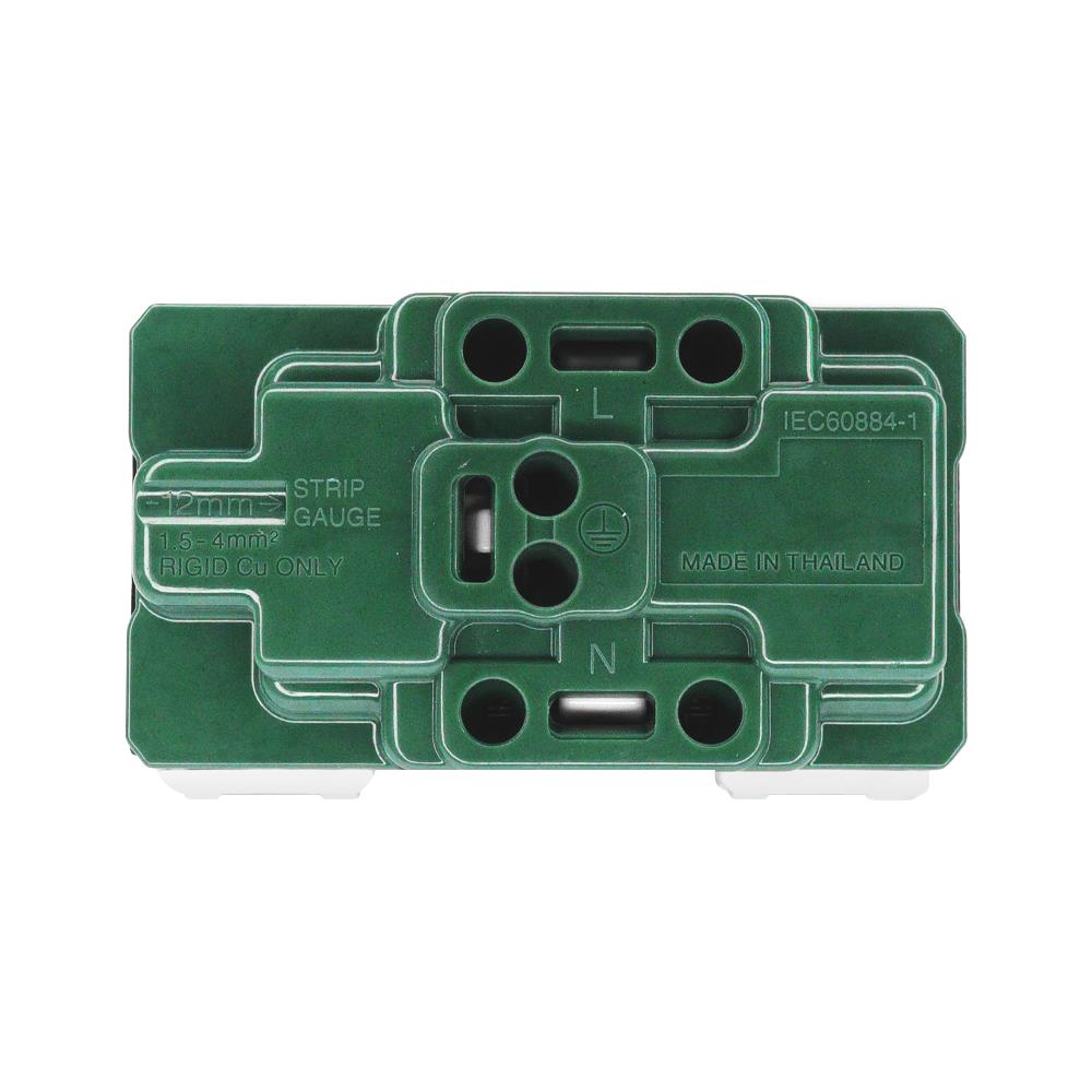 เต้ารับคู่ 3 ขา มีม่านนิรภัย PANASONIC WEGN15829 สีดำ