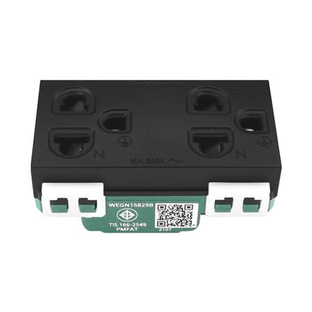 เต้ารับคู่ 3 ขา มีม่านนิรภัย PANASONIC WEGN15829 สีดำ_2