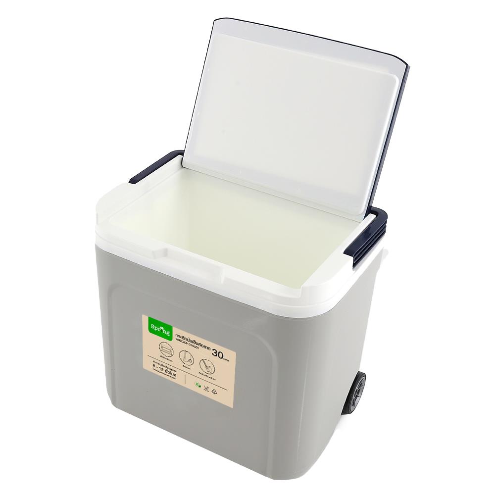 ถังแช่อเนกประสงค์ล้อลาก SPRING 30 ลิตร สีเทา/น้ำเงิน