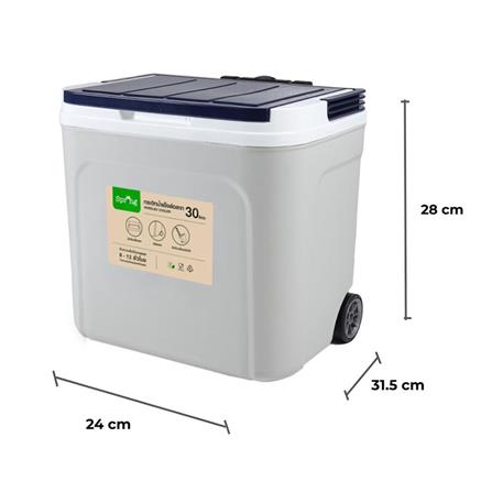 ถังแช่อเนกประสงค์ล้อลาก SPRING 30 ลิตร สีเทา/น้ำเงิน_8