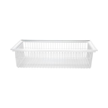 ตะกร้าทรงตื้นพร้อมเฟรม STACKO FLEXI 60x40x14 ซม. สีขาว