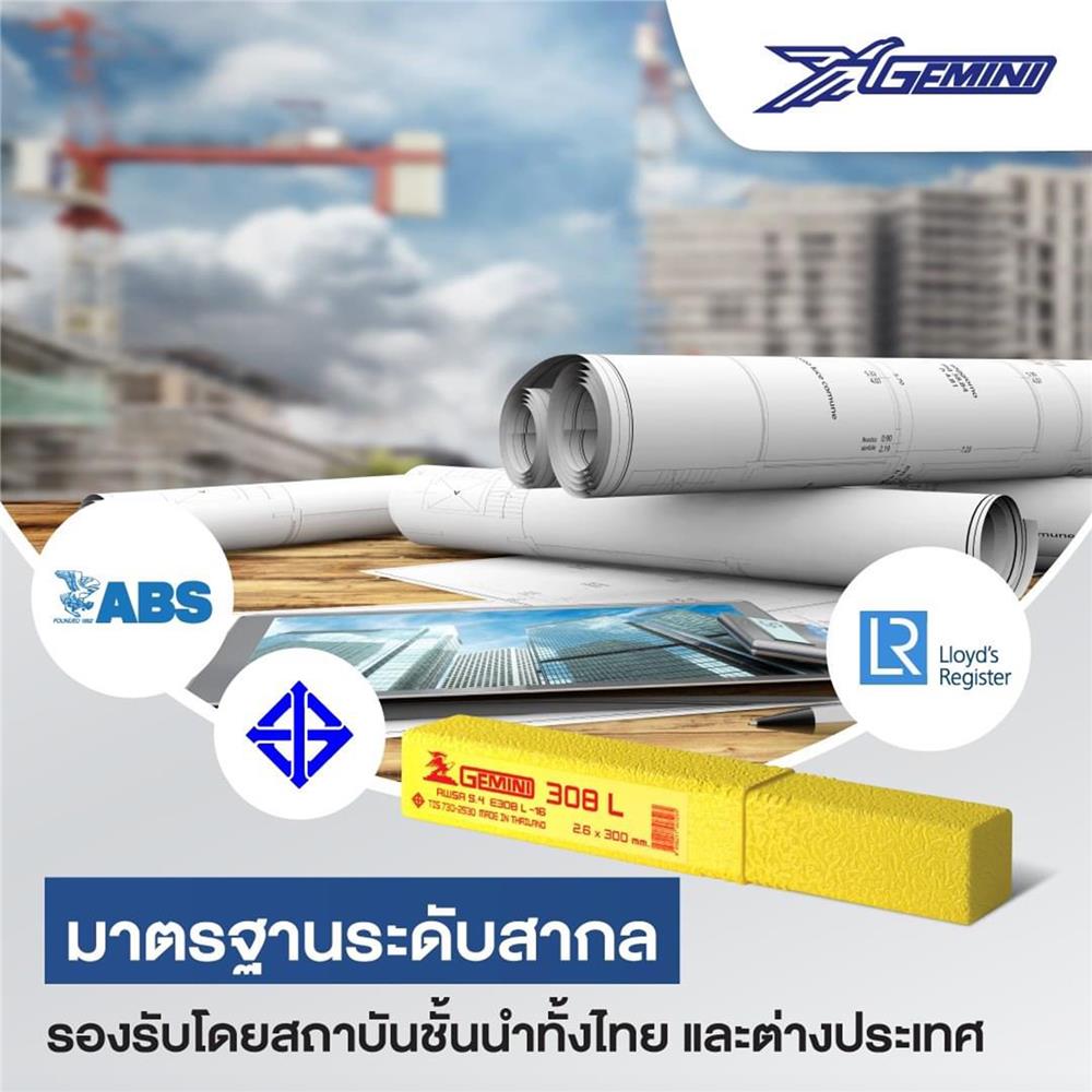 ลวดเชื่อมสเตนเลส GEMINI 308L 2.6X300 มม. 1 กก.
