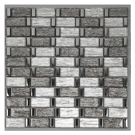 โมเสคแก้ว 31x30 ซม. HPR-199 สีเงินเงา