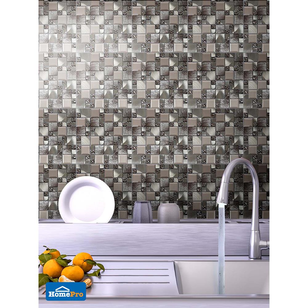 โมเสคแก้ว 30x30 ซม. HPR-203 สีน้ำตาล