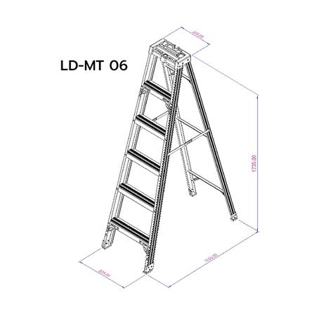 บันไดอะลูมิเนียมมีถาด MATALL 6 ขั้น_6