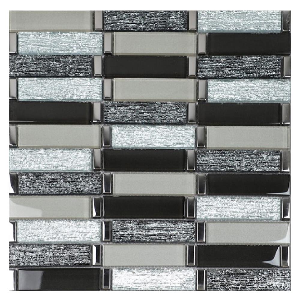 โมเสคแก้ว 33.5x30 ซม. HPR-197 สีเทาเงิน
