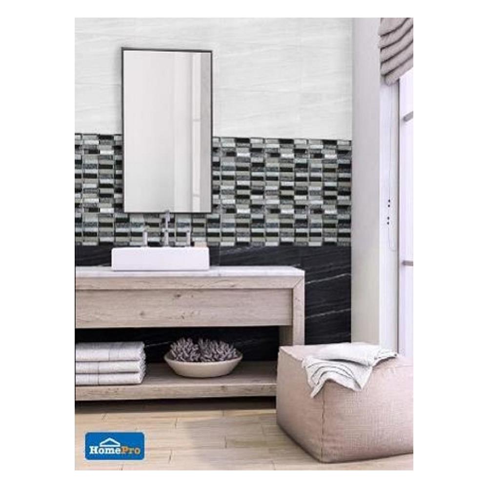 โมเสคแก้ว 33.5x30 ซม. HPR-197 สีเทาเงิน