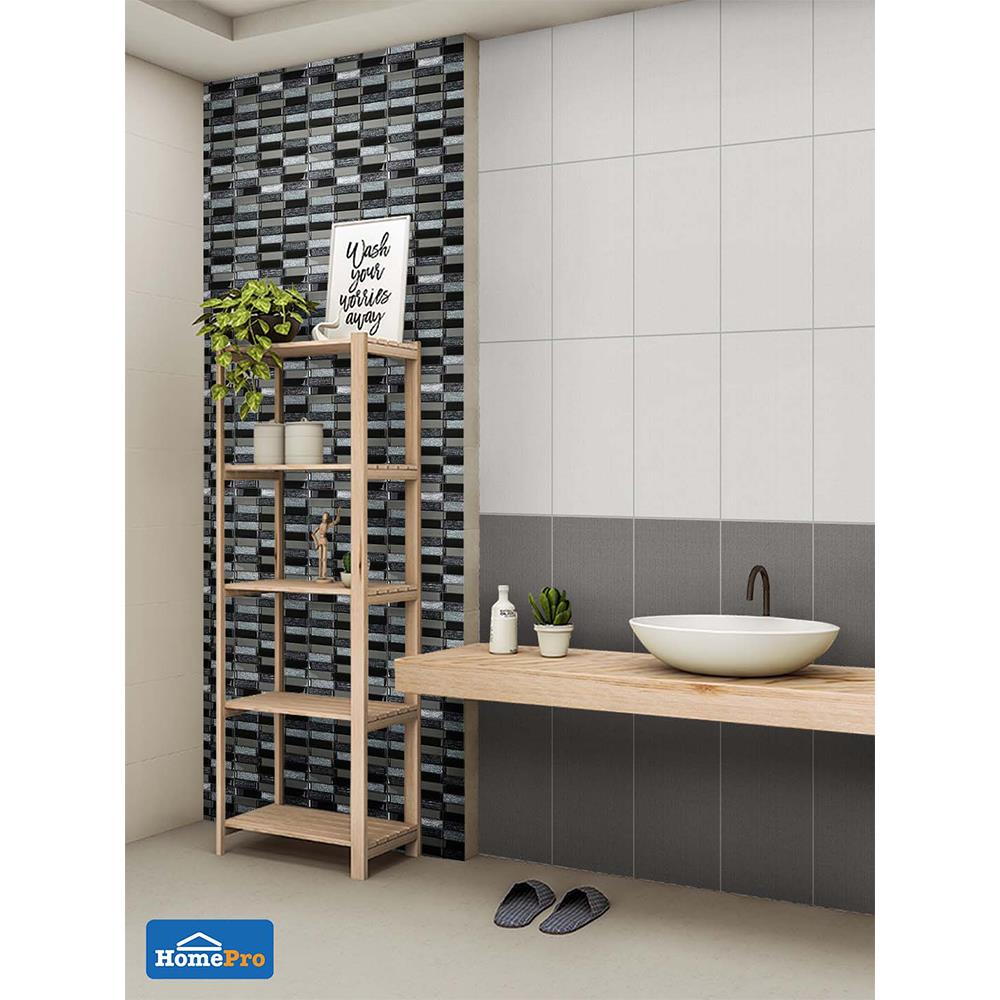 โมเสคแก้ว 33.5x30 ซม. HPR-197 สีเทาเงิน