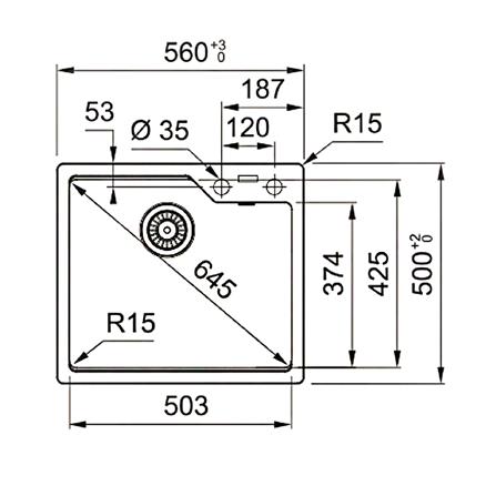 ซิงค์ฝัง 1หลุม FRANKE UBG 610-56 สีดำ_2