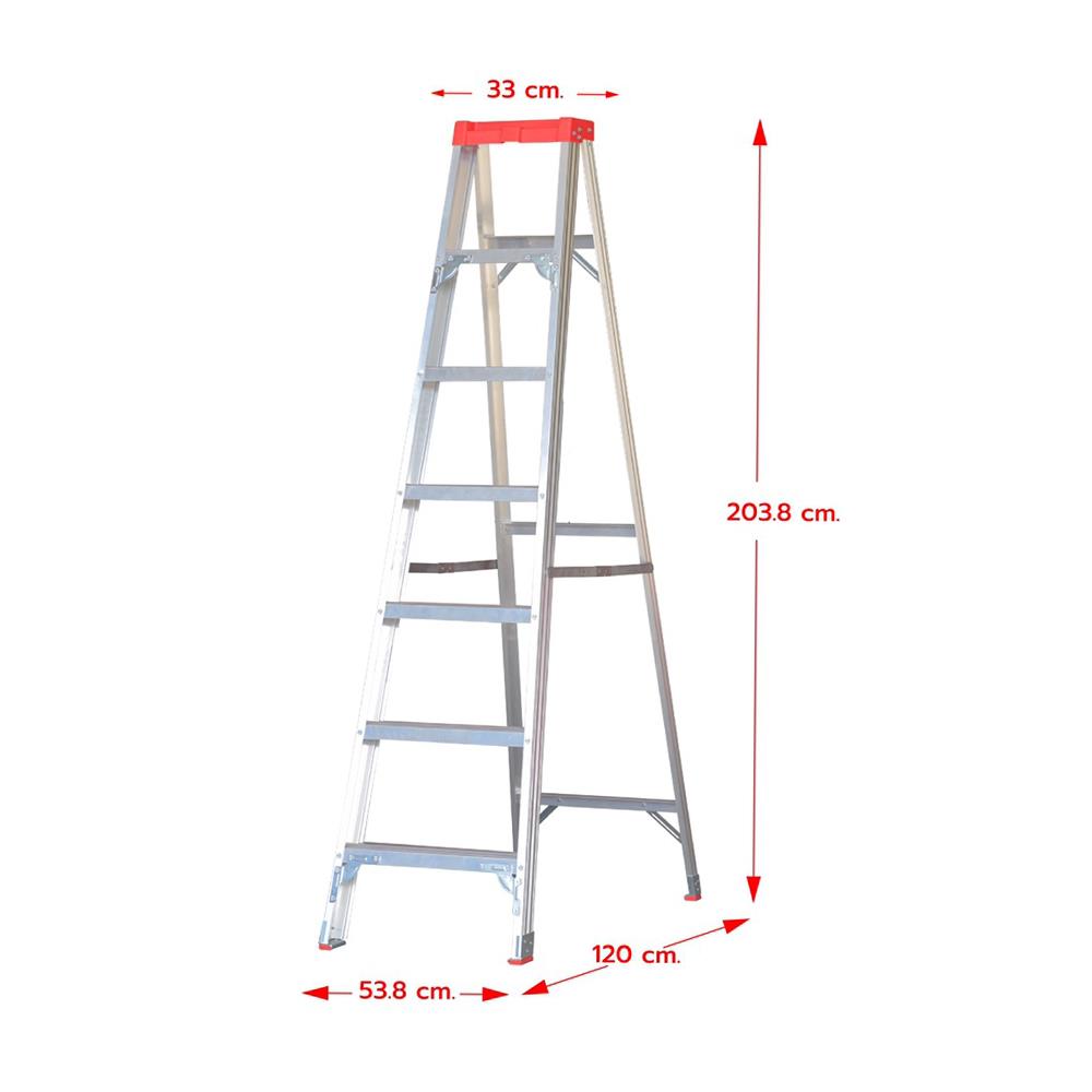 บันไดอะลูมิเนียมมีถาด MATALL 7 ขั้น