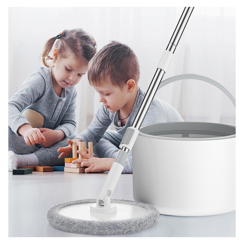 ชุดอุปกรณ์ถังปั่นพร้อมไม้ม็อบนาโน ACCO NAMI สีขาว