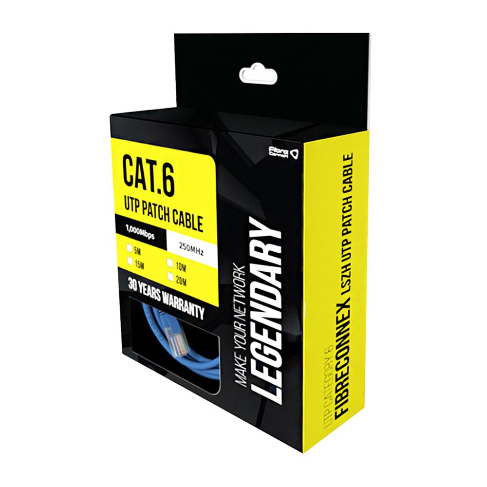 สาย LAN CAT6 FIBRECONNEX 20 ม. สีฟ้า