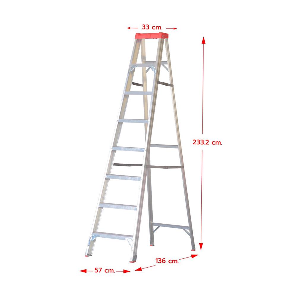 บันไดอะลูมิเนียมมีถาด MATALL 8 ขั้น
