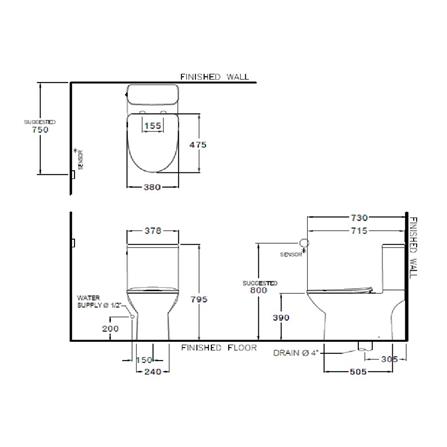 สุขภัณฑ์ 2 ชิ้น COTTO TOUCHLESS C126227 4.5 ลิตร สีขาว_1