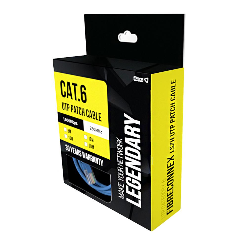 สาย LAN CAT6 FIBRECONNEX 10 ม. สีฟ้า