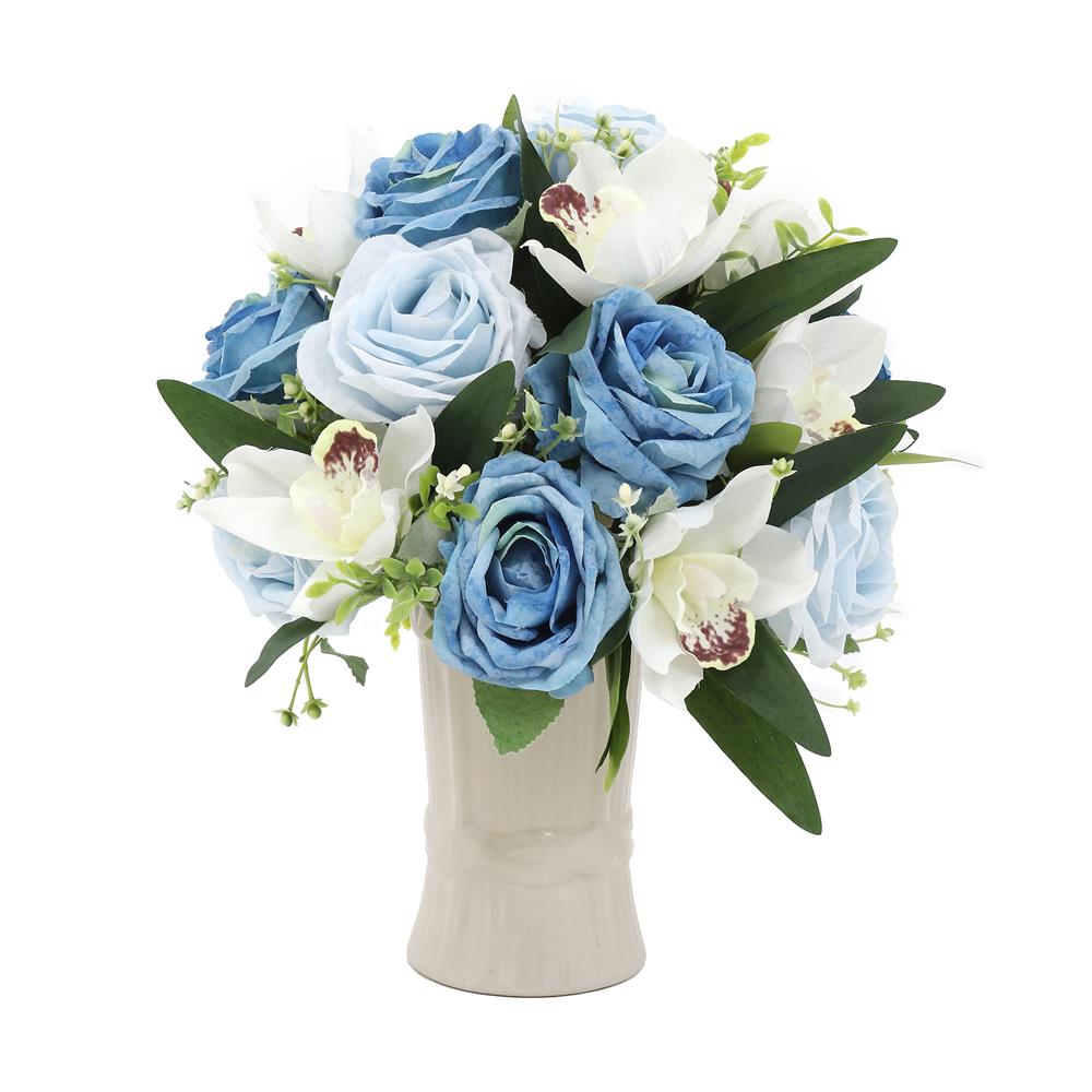 ดอกกุหลาบสีฟ้าในแจกันเซรามิก WACH 02