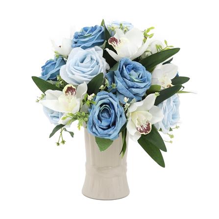 ดอกกุหลาบสีฟ้าในแจกันเซรามิก WACH 02