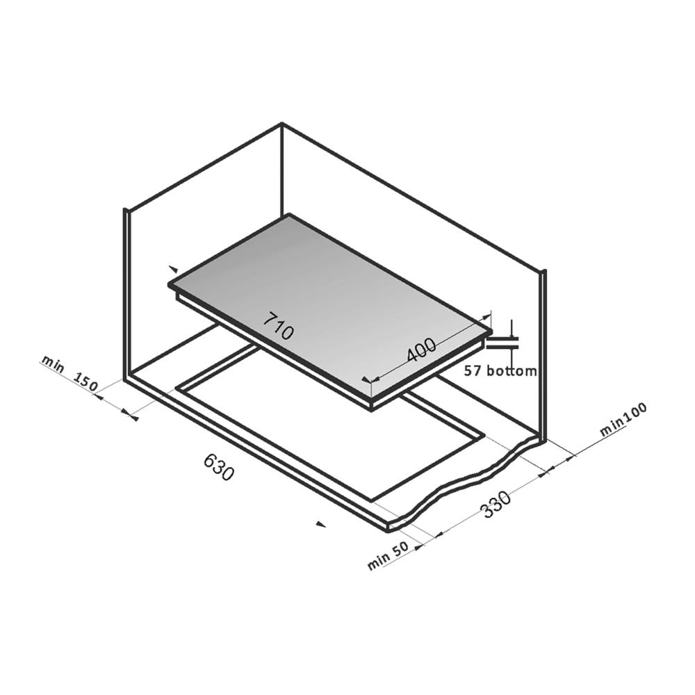 เตาฝังแก๊ส TECNOSTAR HBJETGB 71 ซม.