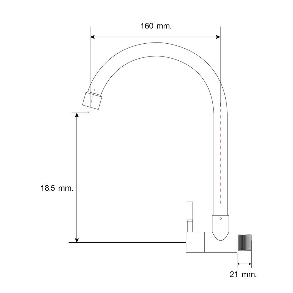 ก๊อกซิงค์เดี่ยวติดผนัง LUZERN LS-4005
