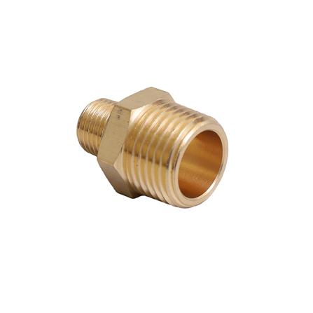 ข้อต่อทองเหลือง เกลียวนอก-นอก HI-TOP MM 4-2 หุน (1/2-1/4 นิ้ว) สีทอง_1