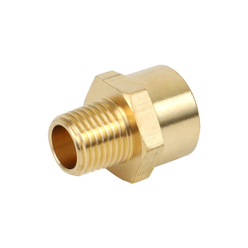 ข้อต่อทองเหลือง เกลียวใน-นอก HI-TOP FM 3-2 หุน (3/8-1/4 นิ้ว) สีทอง