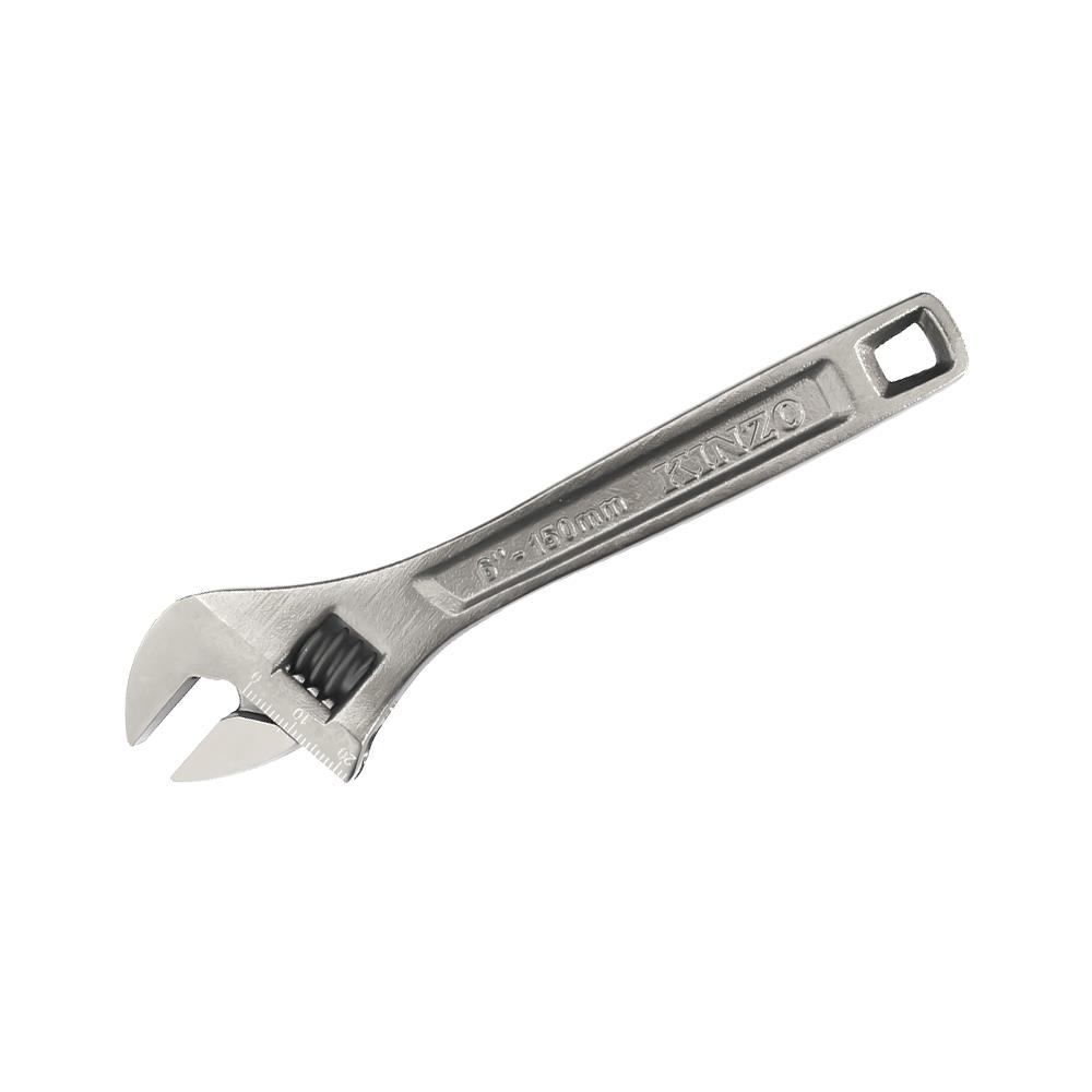 ประแจเลื่อนชุบนิกเกิล KINZO 150 มม. 6 นิ้ว สีดำ