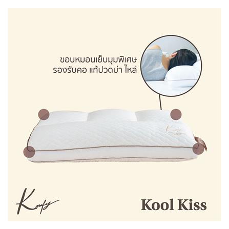 หมอนสุขภาพ ใยสังเคราะห์ KOMFY KOOL KISS ไซส์ L 16x27 นิ้ว สีขาว_3