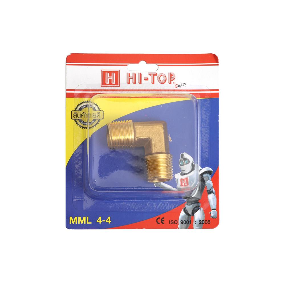 ข้อต่อข้องอ เกลียวนอก-นอก HI-TOP MML 4-4 หุน (1/2-1/2 นิ้ว) สีทอง