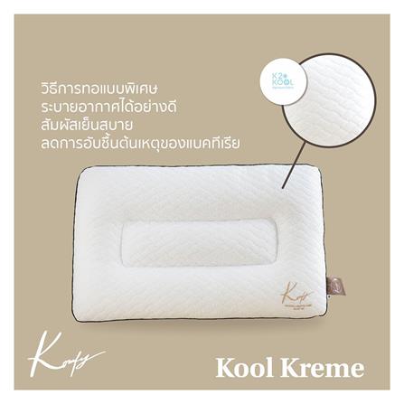 หมอนสุขภาพ ใยสังเคราะห์ KOMFY KOOL KREME ไซส์ M 16x27 นิ้ว สีขาว_1