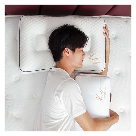 หมอนสุขภาพ ใยสังเคราะห์ KOMFY KOOL KREME ไซส์ M 16x27 นิ้ว สีขาว_4