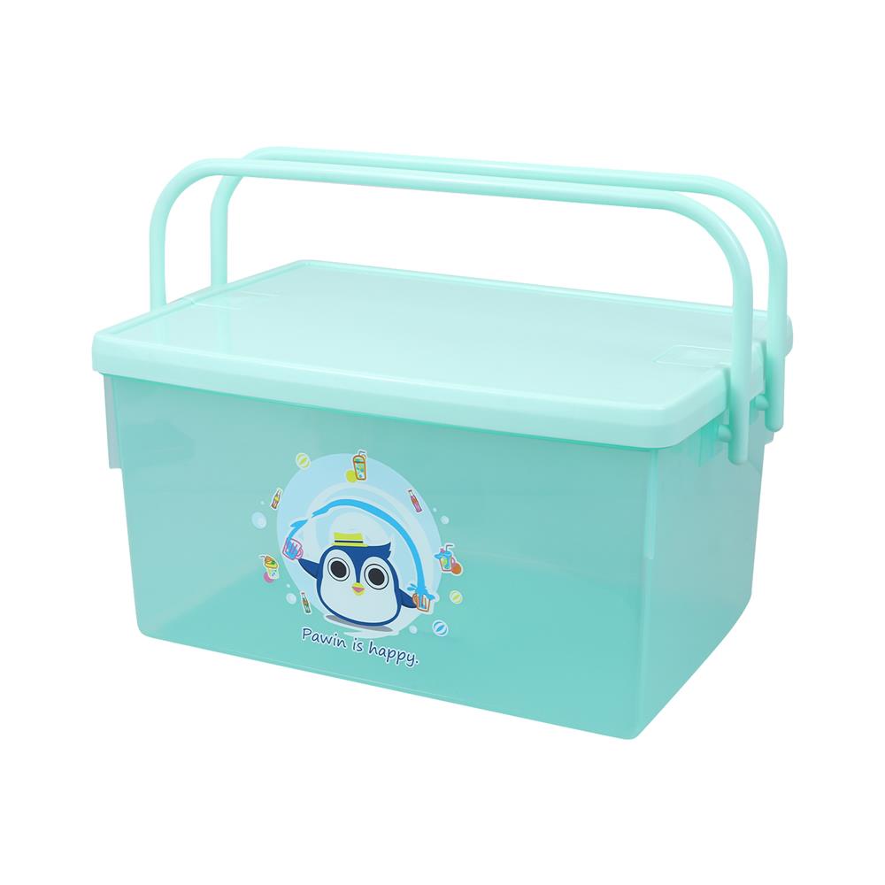 กล่องหูหิ้ว ฝาล็อค SN PAWIN 530GR สีเขียว