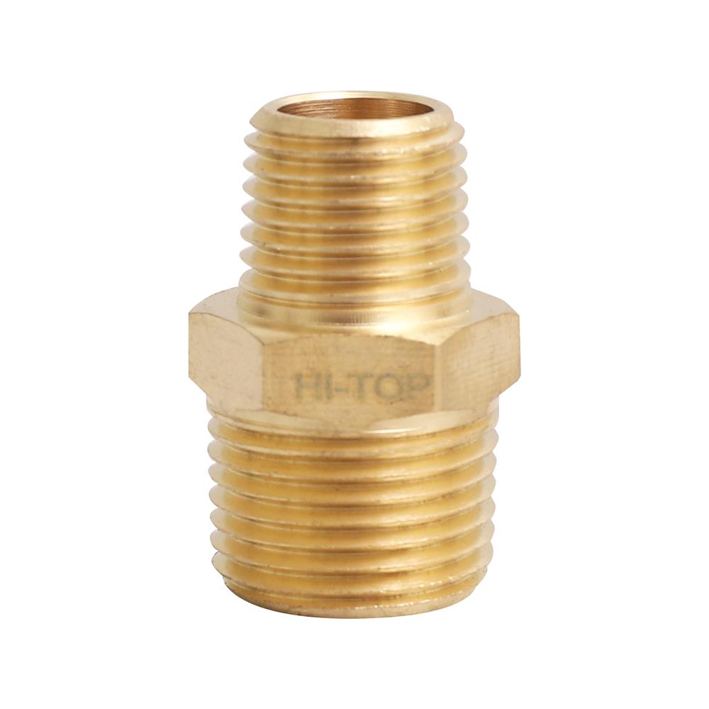 ข้อต่อเกลียวนอก-นอก HI-TOP MM 3-2 หุน (3/8-1/4 นิ้ว) สีทอง