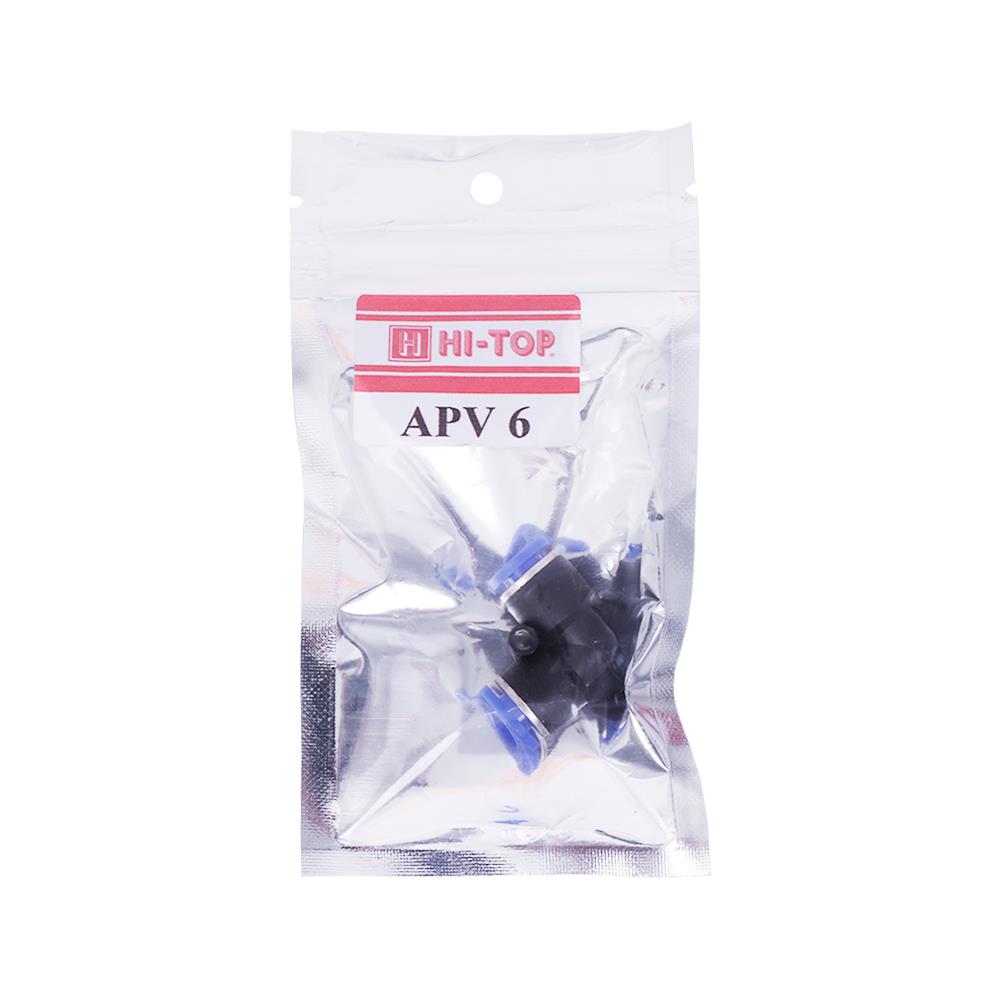 ข้อต่อเสียบสายลม 2 ทาง ตัววี HI-TOP APV-6 6 มม. สีดำ