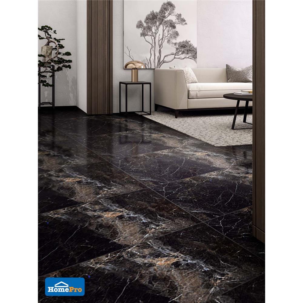 กระเบื้องพื้นพอร์ซเลน 80x160 ซม. TARA บาร์คลีย์ แบล็ค A 2.56 ตร.ม.